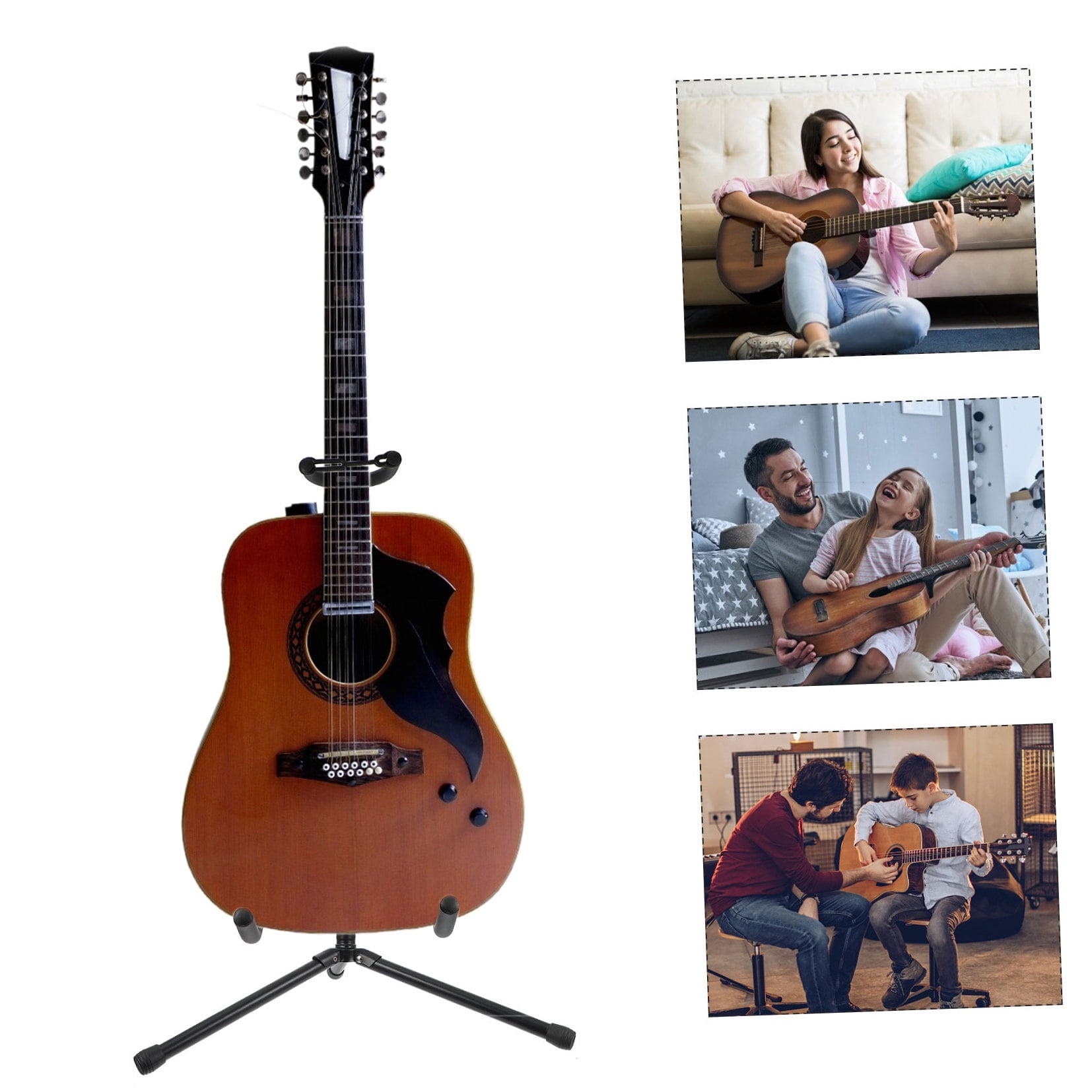 ELAYARD Lightweight Portable Folding Guitar Stand with Iron Frame, Display Rack for Musicians, Guitar Shops, and Performers - 1 Set