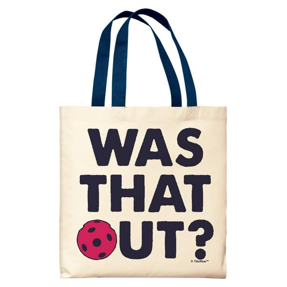 Gifts For Pickleball Players Pickleball Was That Out Navy Handle Canvas Tote Bag