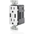 thumbnail image 3 of Leviton T5632-W USB Charger/Tamper-Resistant Duplex Receptacle, 15-Amp, 8-Pack, White, 3 of 4