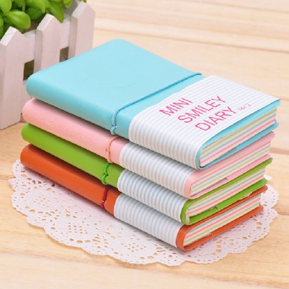 NICEXMAS 4pcs Leather Cover Notepad Useful Note Pads Memo Pad Students