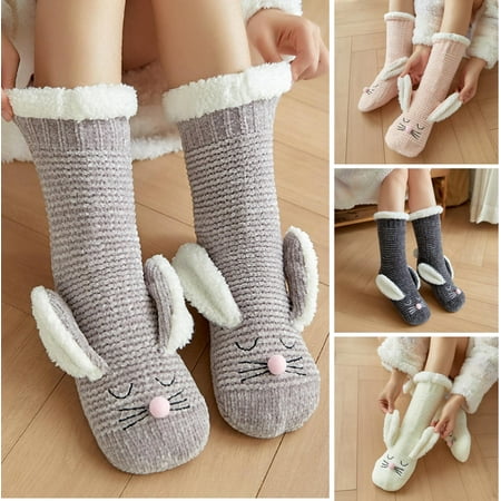 

Zhaomeidaxi High Stretch Tube Socks Knitted Fleece Warm Socks Decorative Socks Ladies Warm Christmas Slippers Carpet Socks Outdoor Snow Grey 1 Pair