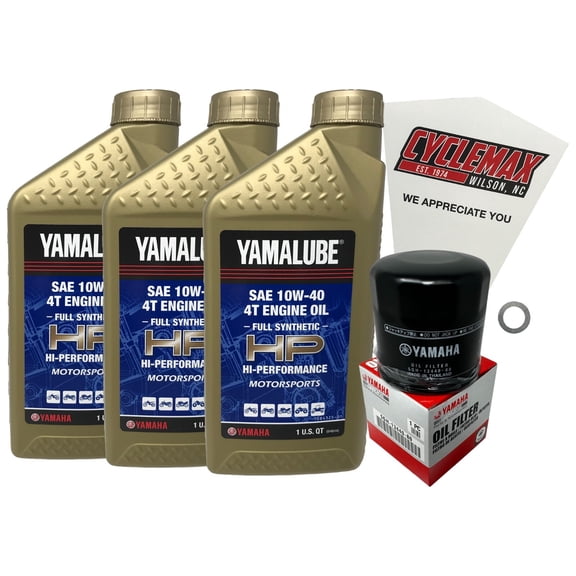 Cyclemax Full Synthetic 10W-40 Oil Change Kit fits 2009-2016 Yamaha FZ6R