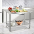 thumbnail image 2 of COZONY Table de Travail en Acier Inoxydable Sans Roulettes, 48 * 24 * 35 Pouces, Chariot de Table en Métal Robuste Sans Crédence, Poste de Travail Commercial pour Restaurants, Maisons et Hôtels, Argent, 2 of 8
