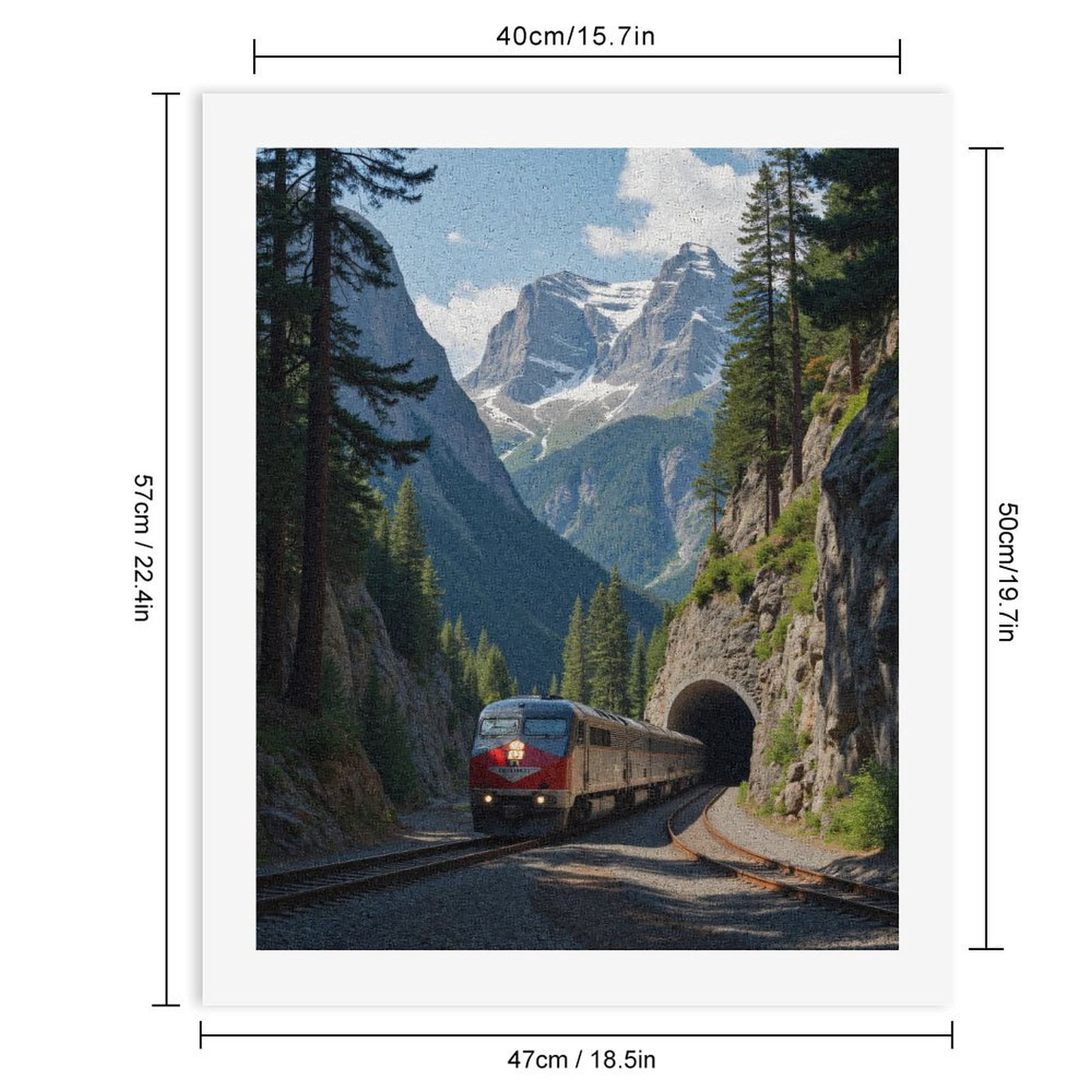 Paint By Numbers Kit for Adults Beginner - DIY Train Mountain Tunnel Scenic View Canvas Painting Kits for Adults, Frameless Paint By Number for Adults for Home Wall Decor 16x20 Inch