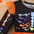 thumbnail image 5 of mgoYE Toddler Baby Girl Halloween Outfit Pumpkin Dress Long Sleeve Orange Tulle Tutu Skirt Cute Fall Halloween Clothes(Orange,12-18 Months), 5 of 5