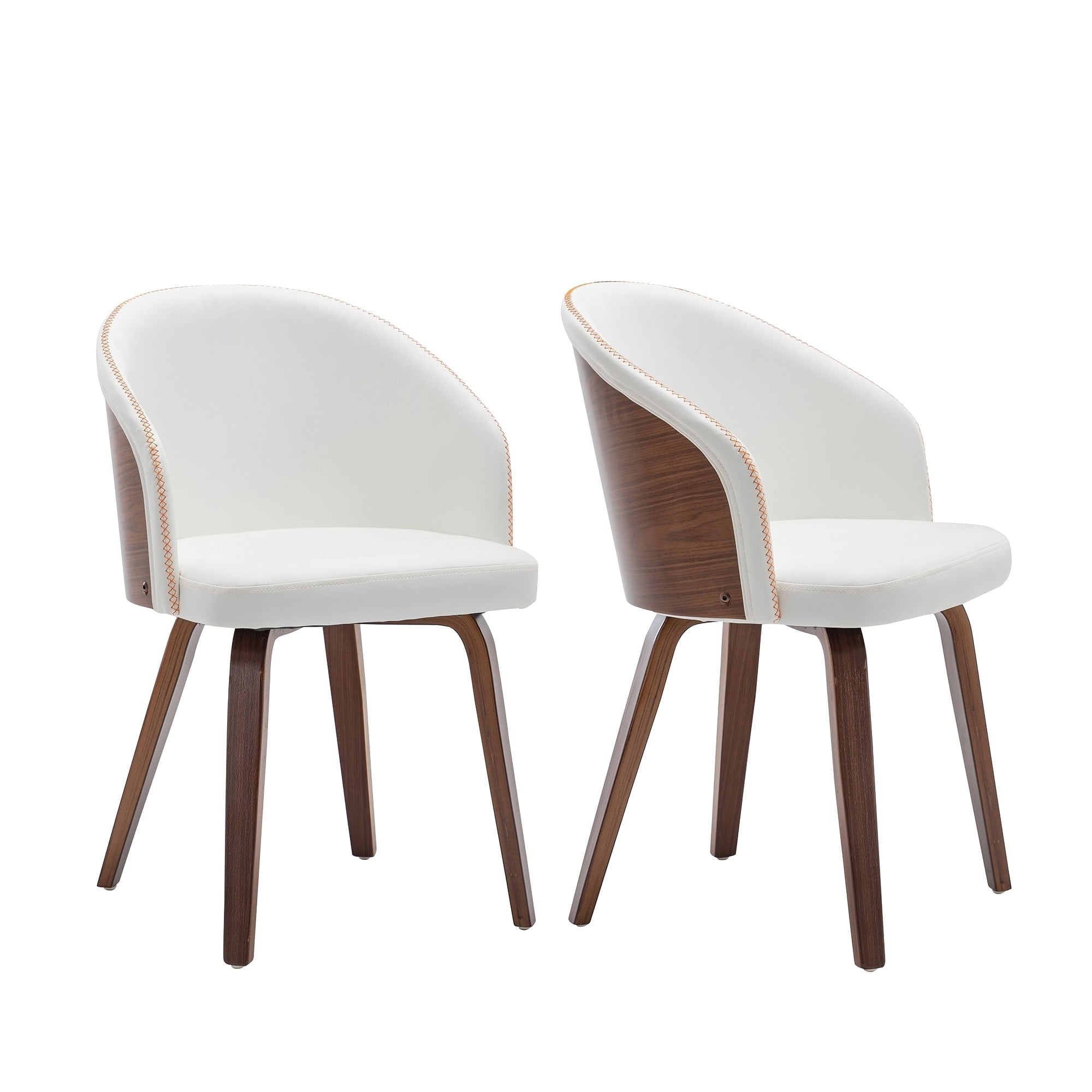 Warehouse of Tiffany Maynau PU Leather & Wood Upholstered Dining Arm Chairs (Set 2)