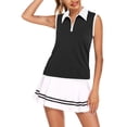 thumbnail image 3 of Pinspark Golf Shirts for Woman Sleeveless Tennis Tank Top UPF 50+ Workout Tee with Zipper V Neck Athletic Tops Quick Dry Exercise T Shirt, 3 of 4