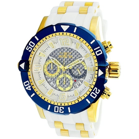 Lupah Swiss - Men's Pro Diver 23706 White Rubber Swiss Chronograph Diving Watch