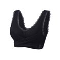 thumbnail image 4 of Femmes Sans Couture Boucle Croisée Froncée Push Up Soutien-Gorge Sport Sleep Crop Tops, 4 of 4
