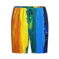 thumbnail image 4 of Naloa Rainbow Colored Men's Short Pajama Pants, Lounge Comfort Shorts with Elasticized Waistband and Side Pockets - 3X-Large, 4 of 9