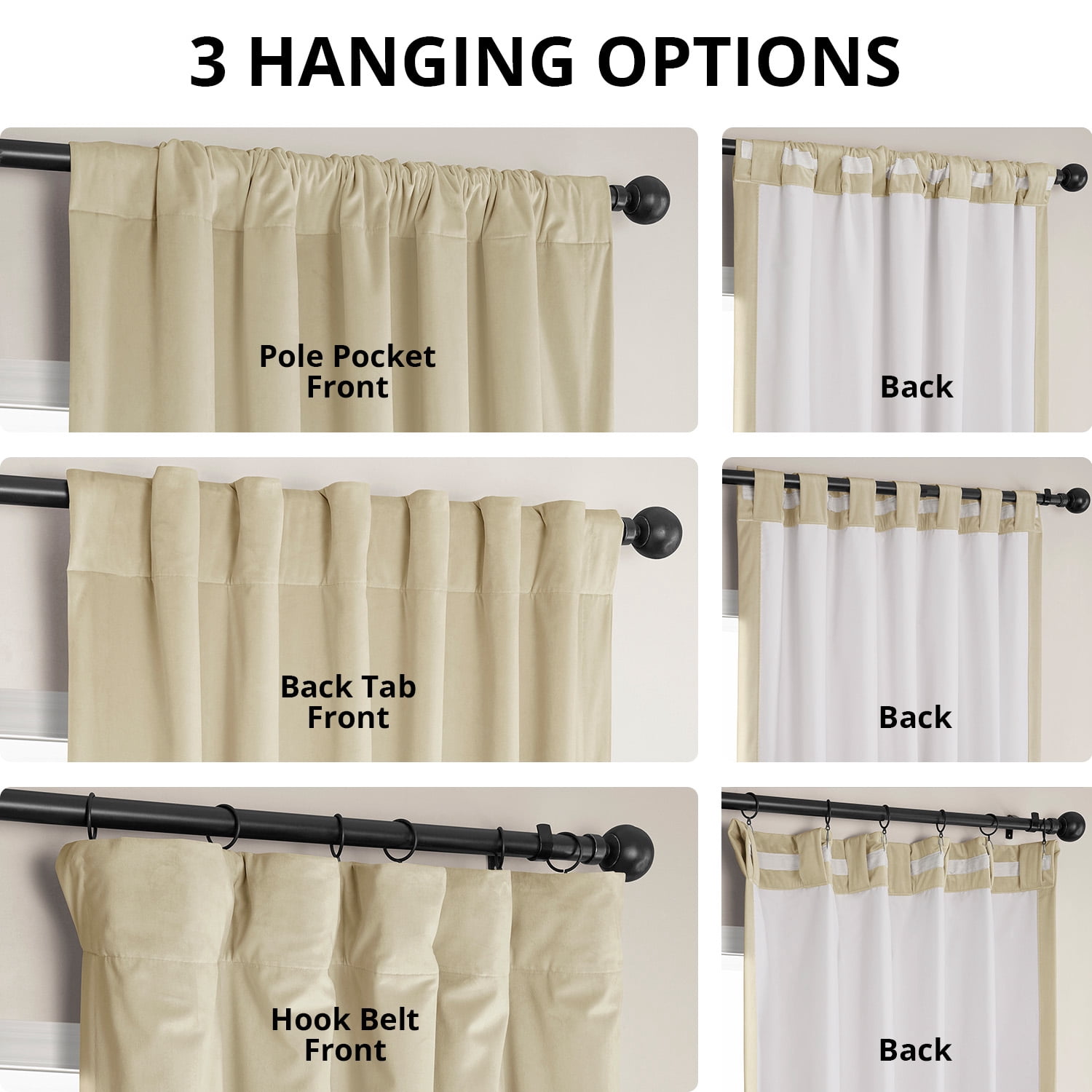 Half Price Drapes Au Lait Creme Heritage Plush Velvet Room Darkening Curtains (1 Panel), 50W X 108L