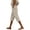 Khaki, variant on LIUJUNSHOP Women's Casual Cropped Trousers Summer Cotton Linen Pants Casual High Waist Comfy Lightweight Gauze Pants