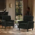 thumbnail image 3 of TEWLOSS Oversized Accent Chairs Set of 2, Chenille Fabric Upholstered Arm Chairs for Living Room, Black, 3 of 8
