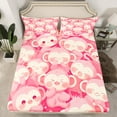 thumbnail image 2 of Cartoon Monkey Sheets Full Teens Pink Monkey Cute Decoration Sheet Sets,Soft Cartoon Style Bed Sheets Set Kawaii Animlas Themed Bed Set for Room Decor, 2 of 7