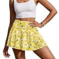 thumbnail image 2 of Xoenoiee Lemon Leaves Print Tennis Skirts for Women Pleated Athletic Skort Lightweight Golf Skirts with Shorts Pocket Workout Pickleball, 2XL, 2 of 6