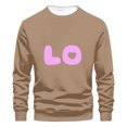 thumbnail image 4 of WREESH Couple Sweatshirts Matching Love - Lo Ve - Valentines Sweatshirts Crewneck Pullover Tops Anniversary Wedding Gifts for Him and Her Khaki, 4 of 5