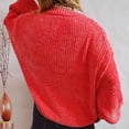 thumbnail image 3 of Buigttklop Womens Sweater Fashion 2024 Lantern Long Sleeve Crewneck Pullover Sweaters Casual Loose Ribbed Knitted Tops Jumpers, 3 of 5