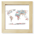 thumbnail image 1 of Global Map Country Geography Wordcloud Square Picture Frame Wall Tabletop Display, 1 of 3
