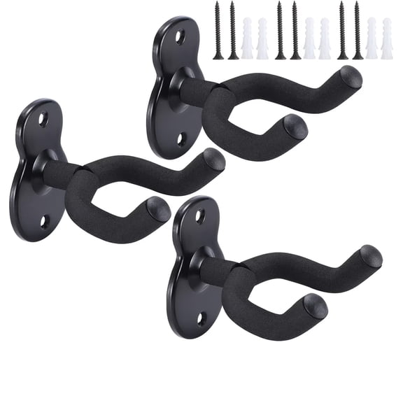 Wall Mount Guitar Hanger, 3-Pack Instrument Hook Holder