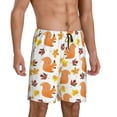 thumbnail image 2 of Kdxio Cartoon Squirrel Print Mens Sleep Shorts Bottoms Soft Comfy Pajama Wear Pants with Drawstring Pockets, 2 of 7