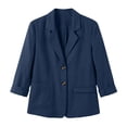 APEXFWDT Lightweight Blazer for Women Button Down Cropped Linen Jacket ...