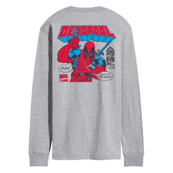 Marvel Deadpool - Talk To The Hand - Men's Long Sleeve Graphic T-Shirt