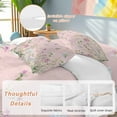 thumbnail image 2 of Farmhouse Floral 4 Piece Duvet Cover Set California King Size Wildflowers Herb Plant Retro Pink Texture Soft Bedding Set Comforter Cover, 1 Duvet Cover 1 Flat Sheets and 2 Pillowcases, 2 of 9
