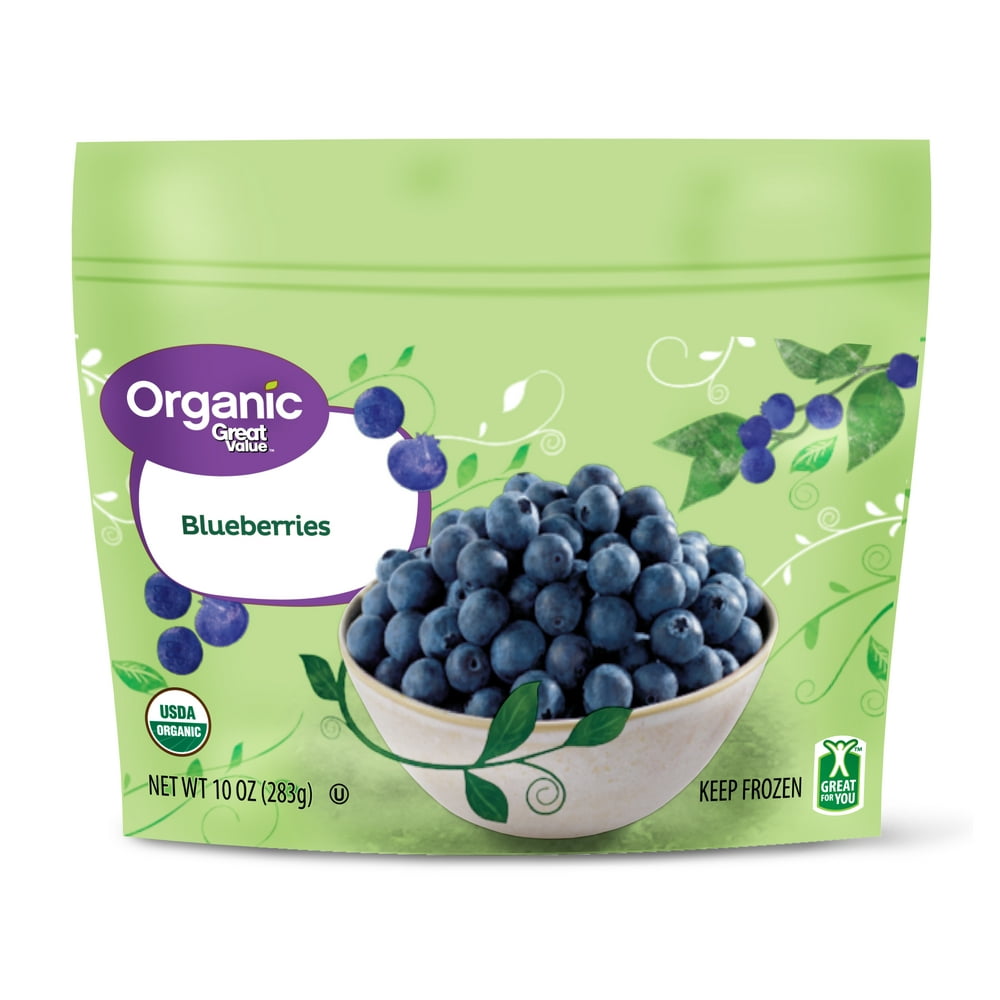 Great Value Frozen Organic Blueberries, 10 oz