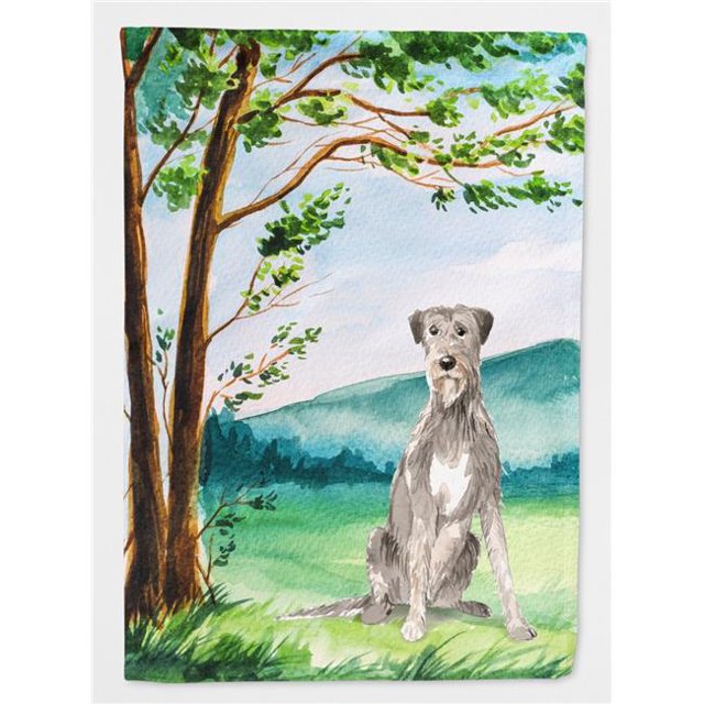 Carolines Treasures CK2570GF Under the Tree Irish Wolfhound Garden Size Flag