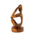 thumbnail image 5 of 12" Wooden Abstract Hand Carved Wine Rack Bottle Holder "Thinking Man" Free Standing Thinker Handmade Wood Home Decor Accent Gift Bar Art Handcrafted, 5 of 6