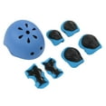 thumbnail image 4 of Conjuntos de rodilleras y coderas para casco de seguridad, 7 piezas/juego, casco de seguridad para niños, equipo protector, rodilleras, coderas, conjunto de equipo protector para patinaje, compacto y liviano, 4 of 8