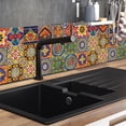 thumbnail image 2 of 24 Uds pegatinas de azulejo Retro estilo europeo Peel Stick pegatinas de pared para suelo impermeable Backsplash Diy Mural decoración de cocina y baño, 2 of 4