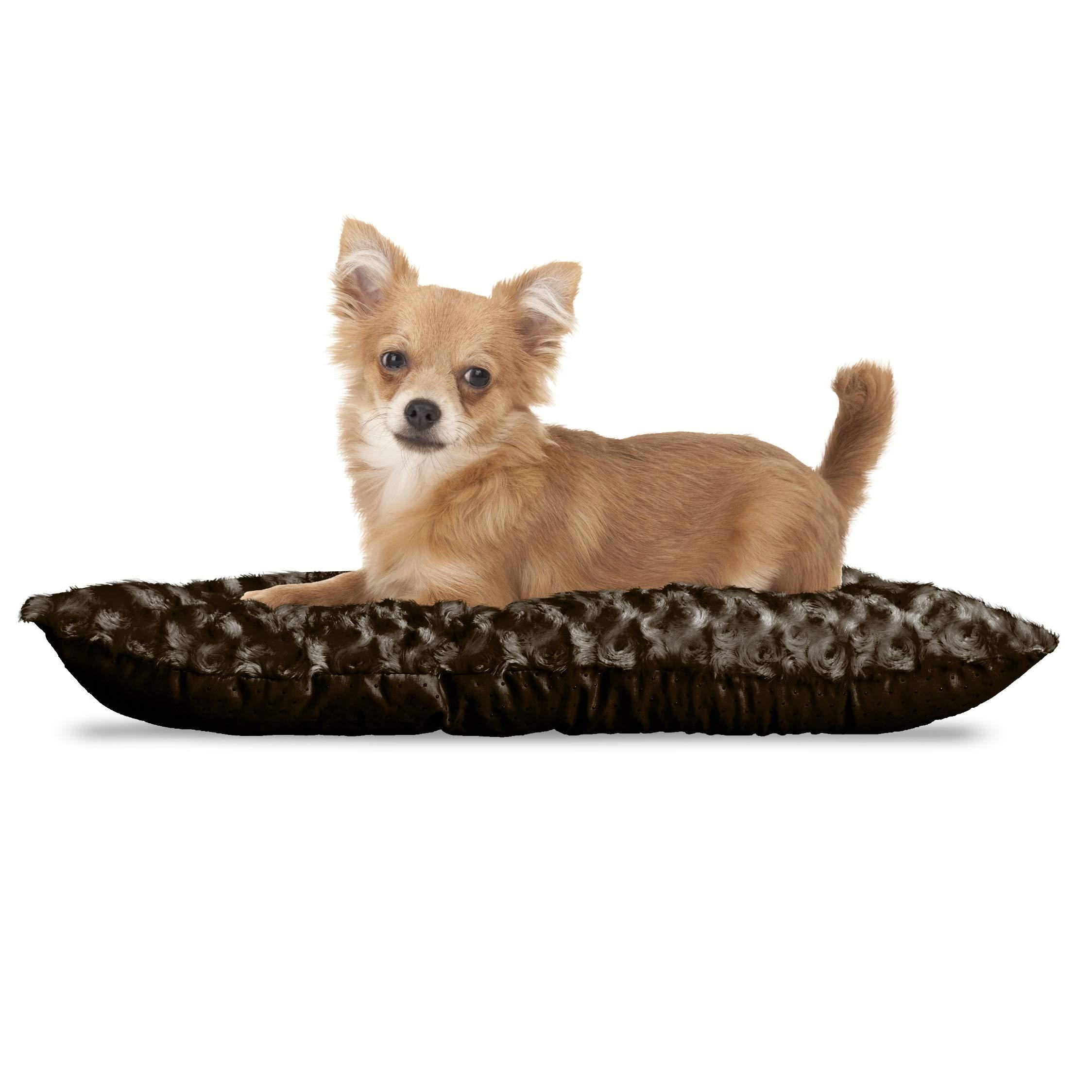 Furhaven Pet Dog Bed Kennel Pad Snuggly Bolster & Tufted Pillow