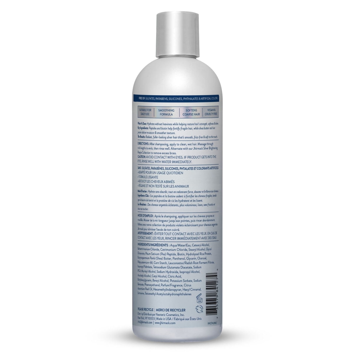 Jhirmack Everyday Silver Daily Restorative Conditioner for All Shades, Silver & Gray Hair, 12 fl oz