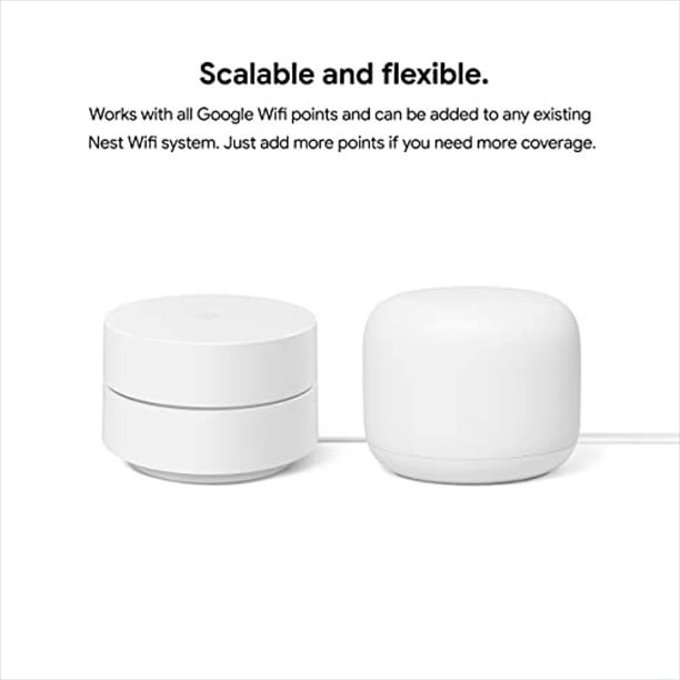 Nest WiFi Point - Wi-Fi Extender Smart Speaker - Works with Nest WiFi and Google WiFi Home Wi-Fi Systems - Requires Router Sold Separately - Snow (Renewed) - Walmart.com
