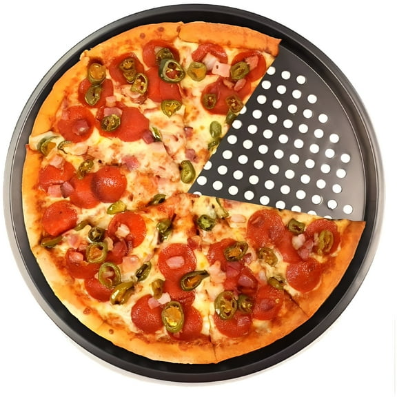 ACDANC Non Stick Pizza Pan 11",Carbon Steel Pizza Baking Pan With Holes,Round Pizza Tray Fits pizzas up to 11"