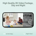thumbnail image 3 of Sense-U Smart 2.5K Video Baby Monitor, Pan/Tilt, Person/Baby Crying/Motion Detection, 2-Way Talk, Night Vision, Background Audio, No Monthly Fee (Compatible with Smart Baby Monitor), 3 of 9