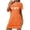 Orange, variant on Nightgowns for Women Plus Size Short Sleeve Love Print Sleepshirts Elegant Cozy Crewneck Dress Casual Womens Sleepwear Black L