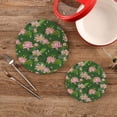 thumbnail image 2 of Pot Holders Trivets Set Cotton Potholders Set, Hot Pads Set of 2, Pink Lotus Hot Pot Trivets One 9.45 Inch and One 7 Inch, 2 of 7