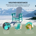 thumbnail image 4 of WestinTrends Malibu Adirondack Patio Dining Chairs, All-Weather Poly Lumber, Ergonomic Seat, 330-lb Capacity, Turquoise, 4 of 14