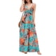 thumbnail image 3 of Vestido Largo Vestido largo de playa para mujer, cuello en V, vestido suelto, línea A, cintura alta elástica para vacaciones Cgtredaw Naranja S para Mujer, 3 of 6