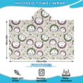 thumbnail image 2 of Cute Faces Pattern Hooded Bath Towel，60"x35" for Ages 3 To 12 Kids, Quick Dry Lightweight Soft Microfiber Hood Beach Towel Cover Up for Kids, 2 of 7