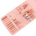thumbnail image 2 of Nail Clipper Set, Manicure Pedicure Kit, 16pcs Stainless Steel Folding Nail Cutter Set with Scissors Cuticle Remover Ear Pick, Portable Lightweight Travel Leather Case Grooming Tools, 2 of 4