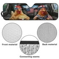 thumbnail image 6 of Uorisanigo Windshield Sunshade Front Window Sun Shade Foldable American Flag Rooster Driving Sun Visor for Rubicon Sahara TJ JK JKU 2 Door & 4 Door, Blocks UV Rays Protection for Car Interior, 6 of 7