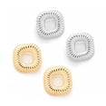 thumbnail image 5 of Vintage Minimalist Style Textured Hollow Geometric Earrings European and American Light Luxury Style Metal Square Earrings for Women, 5 of 6
