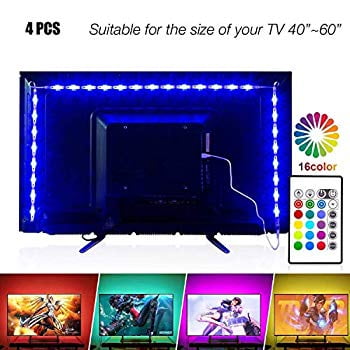 Led Strip Lights 6.56ft for 40-60in TV, PANGTON VILLA USB LED TV Backlight Kit with Remote - 16 Color Changing...