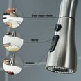 thumbnail image 3 of Kitchen Faucet Pull Down Sprayer Head Replacement 3 Functions with 15 Adapters Brushed Nickel, 3 of 8