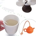 thumbnail image 4 of Advancent Infusor de té en forma de tetera, filtro de hojas de colores brillantes de silicona, operación Simple, colador de café, hogar, oficina, Teteras Naranja Advancent HA077570-01, 4 of 6