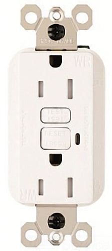 Pass & Seymour Tamper-Resistant Duplex GFCI 1595-TRW 15A 125V White w/Wall Plate 
