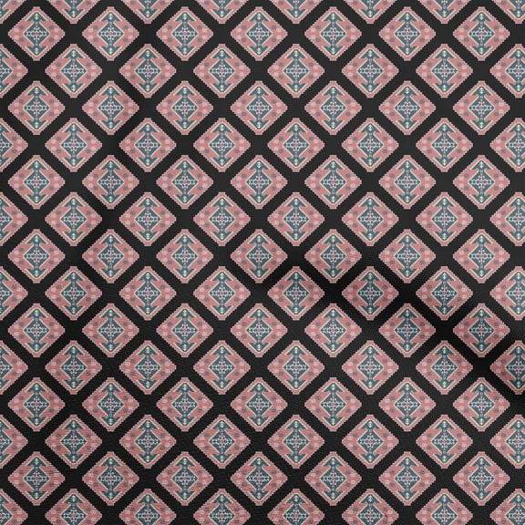 oneOone Cotton Poplin Black Fabric Asian Kilim Sewing Fabric By The Yard Printed Diy Clothing Sewing Supplies 56 Inch Wide